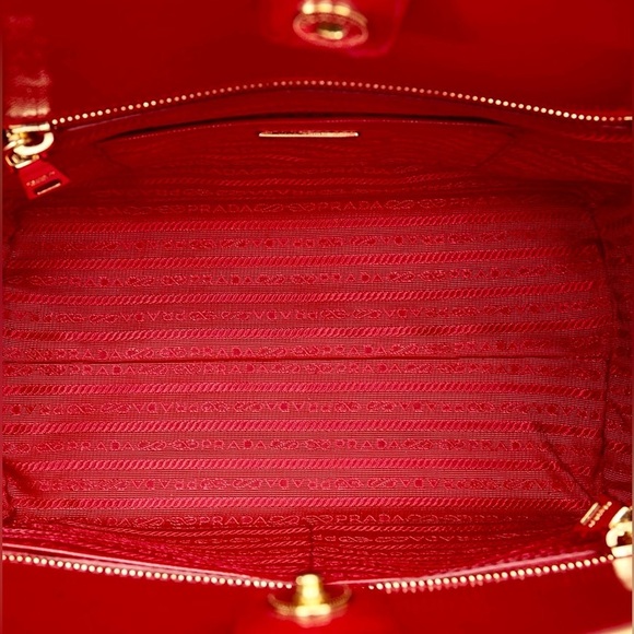 Auth. PRADA 2012 Candy Apple Red Saffiano Leather Tote - Picture 6 of 15